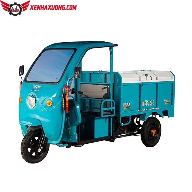 Xe Điện Chở Rác 3 Bánh Có Mái Che Thùng Kín