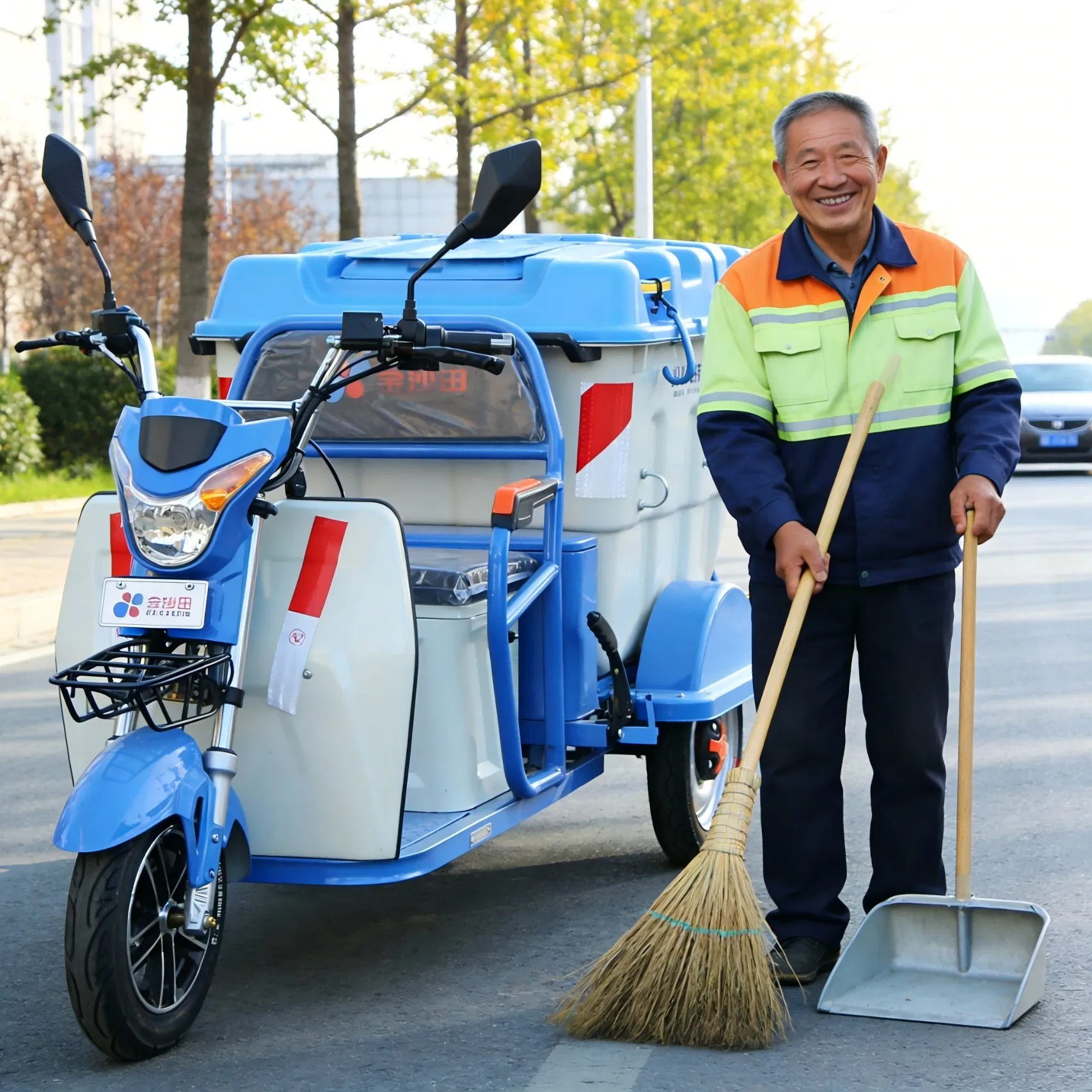Xe Điện Chở Rác 3 Bánh Thùng Nhựa Nắp Kín 2 Xe Điện Chở Rác 3 Bánh Thùng Nhựa Nắp Kín - Ảnh 2