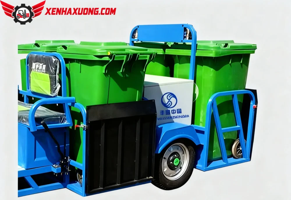 Xe Điện Chở Rác 3 Bánh Chở 4 Thùng Lớn Phía Sau 11 Xe gom rác điện 3 bánh chở 4 thùng lớn xenhaxuong.com - Xe Điện Chở Rác 3 Bánh Chở 4 Thùng Lớn Phía Sau
